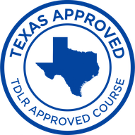 Texas approved: TDLR-approved adult driver education course (ADE-1317)